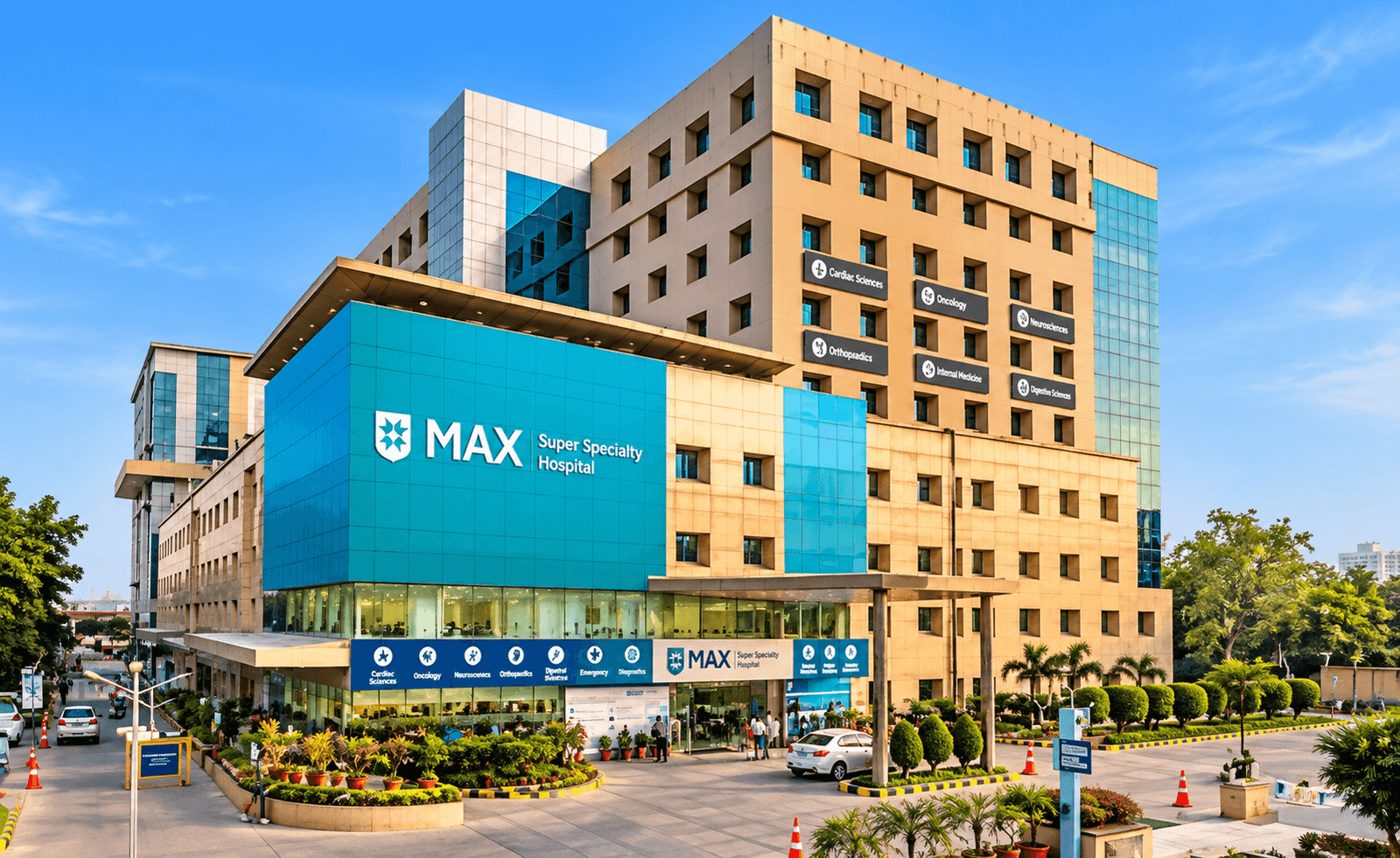 Max Super Speciality Hospital, Vaishali, интерьер госпиталя