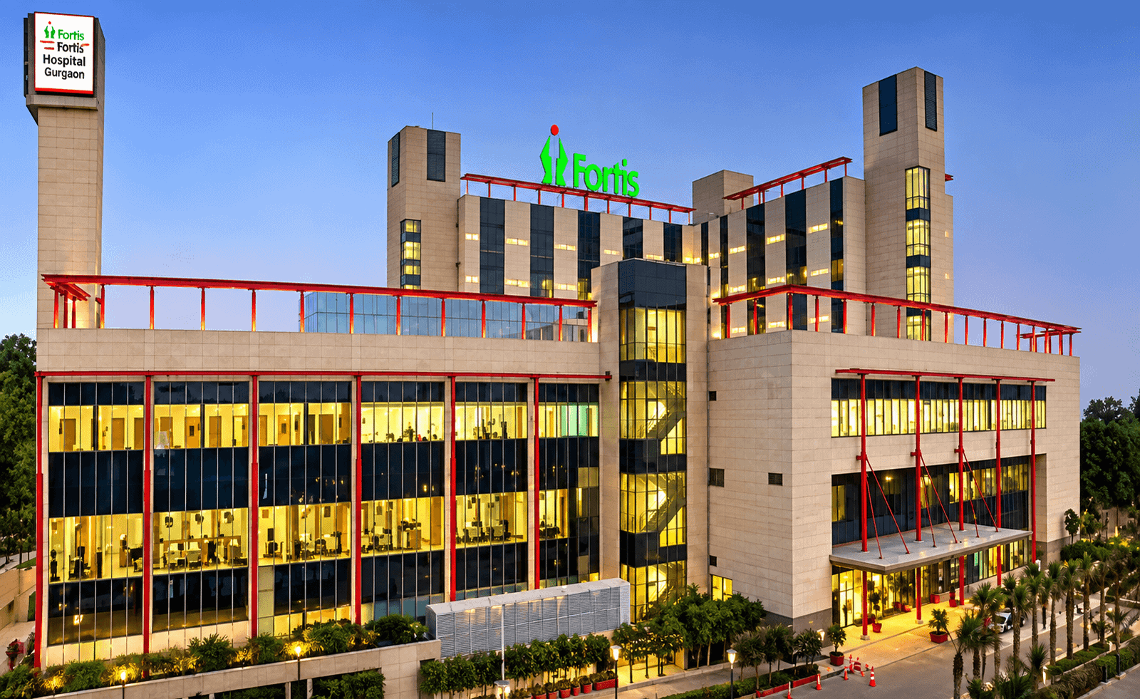 Fortis Memorial Research Institute, интерьер госпиталя