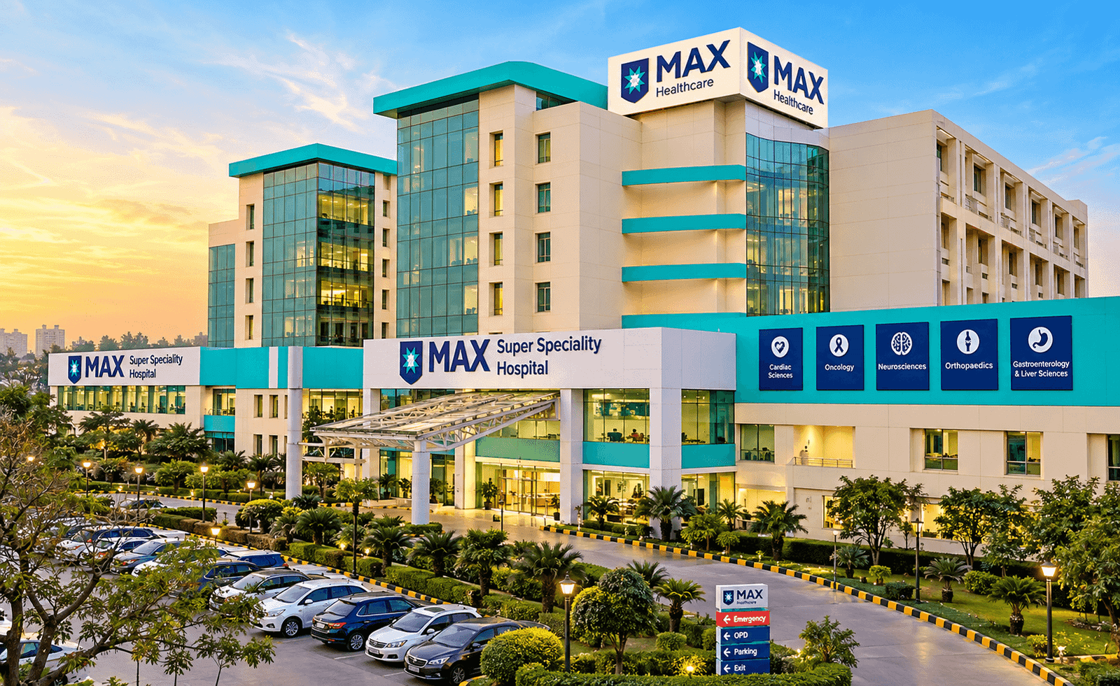 Max Super Speciality Hospital, Saket, интерьер госпиталя